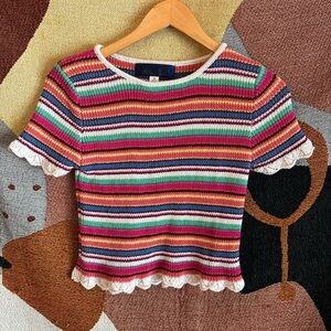 Colorful Striped Knit Top